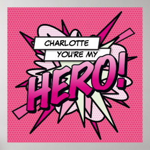 Personalisiertes Du bist mein HERO Comic-Book-Pop- Poster
