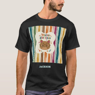 Personalisiertes Du Schaffst Das Katze Motivations T-Shirt