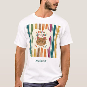 Personalisiertes Du Schaffst Das Katze Motivations T-Shirt