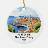 Personalisiertes Dubrovnik-Ornament, Kroatien Keramik Ornament (Vorne)