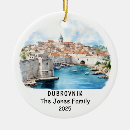 Personalisiertes Dubrovnik-Ornament, Kroatien Keramik Ornament (Vorne)
