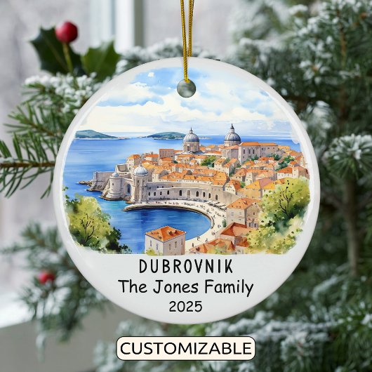 Personalisiertes Dubrovnik-Ornament, Kroatien Keramik Ornament