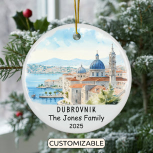 Personalisiertes Dubrovnik-Ornament, Kroatien Keramik Ornament