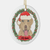 Personalisiertes Dudley-Labrador-Weihnachten Keramik Ornament (Rechts)