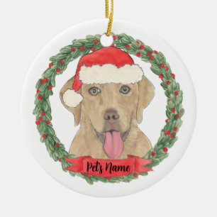 Personalisiertes Dudley-Labrador-Weihnachten Keramik Ornament