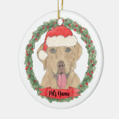 Personalisiertes Dudley-Labrador-Weihnachten Keramik Ornament (Links)