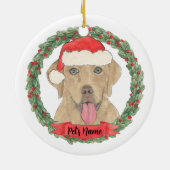 Personalisiertes Dudley-Labrador-Weihnachten Keramik Ornament (Hinten)