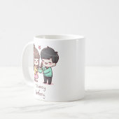 Personalisiertes Dumpling-Paar im Chibi-Stil Kaffeetasse (Vorderseite Links)