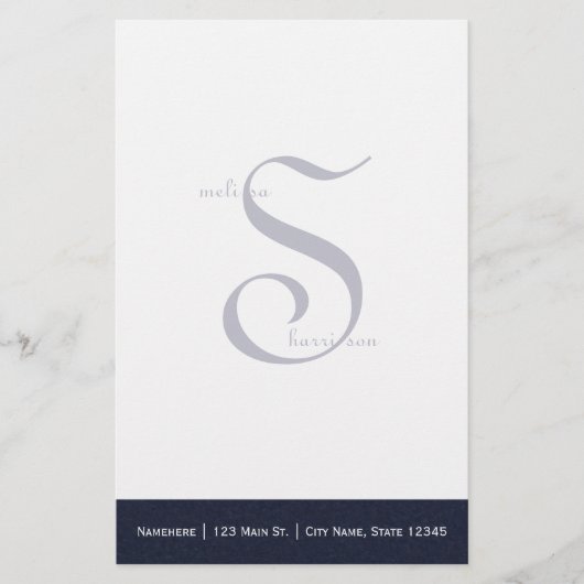 Personalisiertes dunkelblaues Briefpapier (Vorderseite)