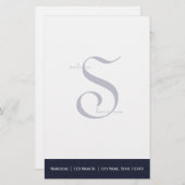 Personalisiertes dunkelblaues Briefpapier (Vorne/Hinten)