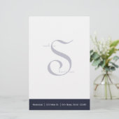 Personalisiertes dunkelblaues Briefpapier (Stehend Vorderseite)