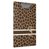 Personalisiertes dunkelbraunes Abzeichen Giraffe d Klemmbrett (Rechts)