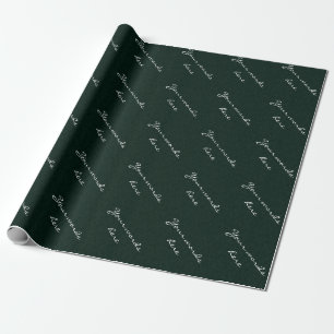 Personalisiertes dunkelgrünes Leinenwaschpapier Geschenkpapier