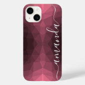Personalisiertes dunkelrosa geometrisches Muster Case-Mate iPhone Hülle (Rückseite)