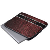 Personalisiertes dunkelrotes Imitat Leather Laptopschutzhülle (Vorne Knopf)