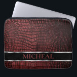 Personalisiertes dunkelrotes Imitat Leather Laptopschutzhülle<br><div class="desc">Laptop Sleeve. Mit einem Personalisierten, dunkelroten Leder-Imitat-Design für Sie bereit, um sich zu personalisieren. ✔ HINWEIS: ÄNDERN SIE NUR DIE VORLAGEBEREICHE, DIE SIE BENÖTIGEN! 😀 Sie können den Text bei Bedarf entfernen und neu hinzufügen, was immer Sie möchten und welchen Schriftart Sie möchten. 📌 Wenn Sie weitere Anpassungen benötigen, klicken...</div>