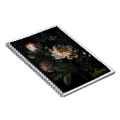 Personalisiertes dunkles Blumennotizbuch Notizblock (Rechte Seite)