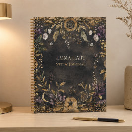 Personalisiertes dunkles botanisches Hexen-Studien Notizblock