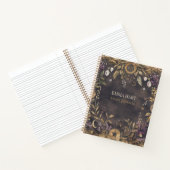 Personalisiertes dunkles botanisches Hexen-Studien Notizblock (Innenseite)
