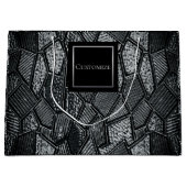 Personalisiertes dunkles graues Mosaikglas Große Geschenktüte (Vorderseite)