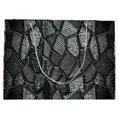 Personalisiertes dunkles graues Mosaikglas Große Geschenktüte (Rückseite)