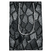 Personalisiertes dunkles graues Mosaikglas Mittlere Geschenktüte (Rückseite)