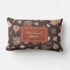 Personalisiertes dunkles Herbstlaub-Lendenkissen Lendenkissen