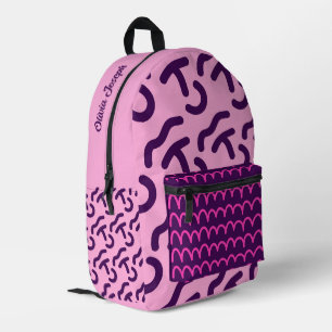 Personalisiertes dunkles Neon-/Rosa-Spaßmuster Bedruckter Rucksack