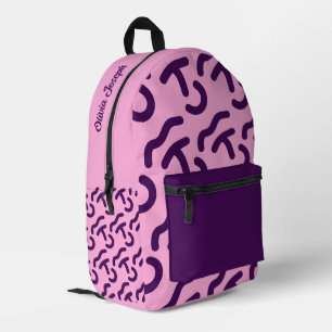 Personalisiertes dunkles Neon-/Rosafarbenes Spaßmu Bedruckter Rucksack