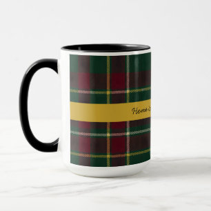 Personalisiertes dunkles Tartan Karomuster mit ind Tasse