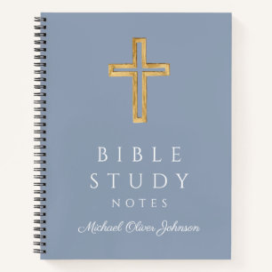 Personalisiertes Dusty Blue Religious Cross Notizblock