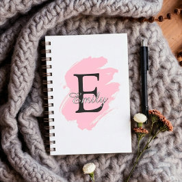 Personalisiertes Dusty Rose Monogramm Spiralnotizb Notizblock
