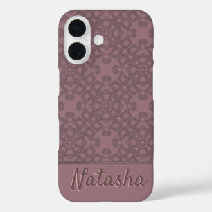 Personalisiertes Dusty-Rose-Muster iPhone 16 Hülle