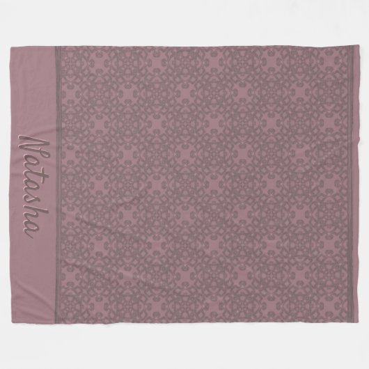 Personalisiertes Dusty-Rose-Muster Fleecedecke (Vorderseite (Horizontal))