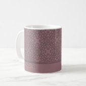 Personalisiertes Dusty-Rose-Muster Kaffeetasse (Vorderseite Links)