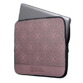 Personalisiertes Dusty-Rose-Muster Laptopschutzhülle (Vorderseite Links)