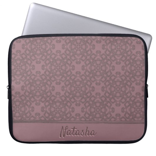 Personalisiertes Dusty-Rose-Muster Laptopschutzhülle (Vorderseite)