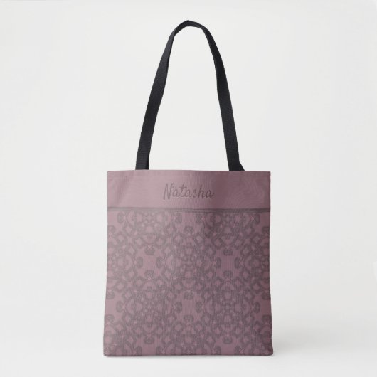 Personalisiertes Dusty-Rose-Muster Tasche (Vorderseite)