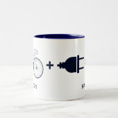 Personalisiertes E-Bike macht mich glücklich Radfa Zweifarbige Tasse (Mittel)