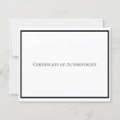 Personalisiertes Echtheitszeugnis (Rückseite)