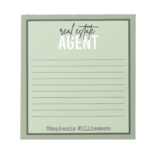 Personalisiertes Echtzeit-Anwesen-Agent Geschenke Notizblock (Vorderseite)