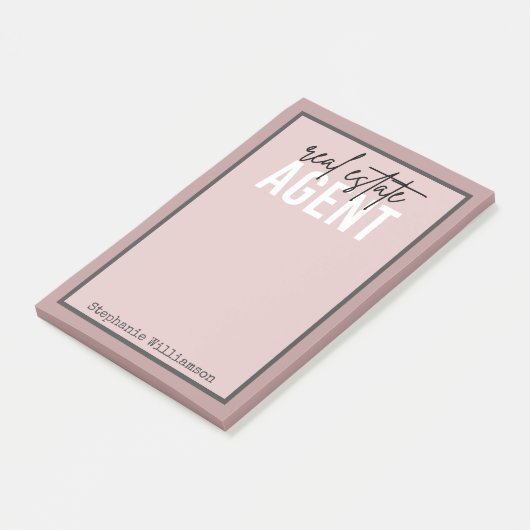 Personalisiertes Echtzeit-Anwesen-Agent Geschenke  Post-it Klebezettel (angewinkelt)