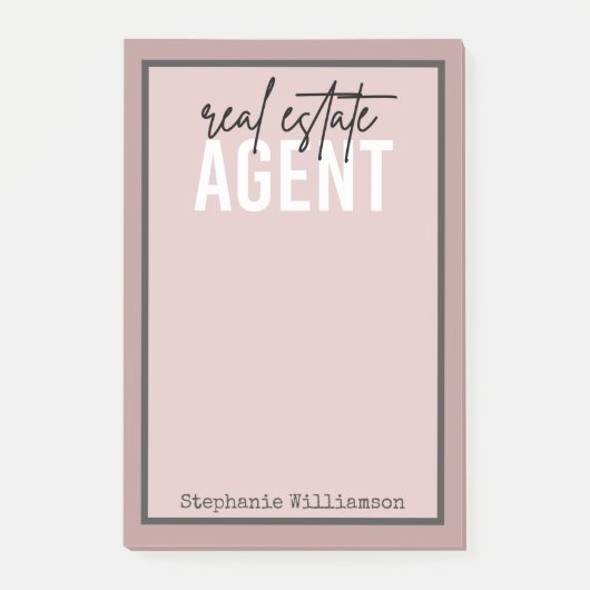 Personalisiertes Echtzeit-Anwesen-Agent Geschenke Post-it Klebezettel (Vorderseite)