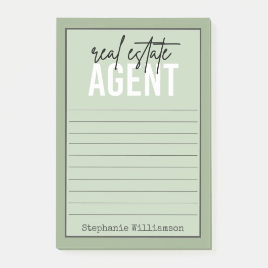 Personalisiertes Echtzeit-Anwesen-Agent Geschenke  Post-it Klebezettel (Vorderseite)