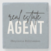 Personalisiertes Echtzeit-Anwesen-Agent Geschenke  Steinuntersetzer (Vorderseite)