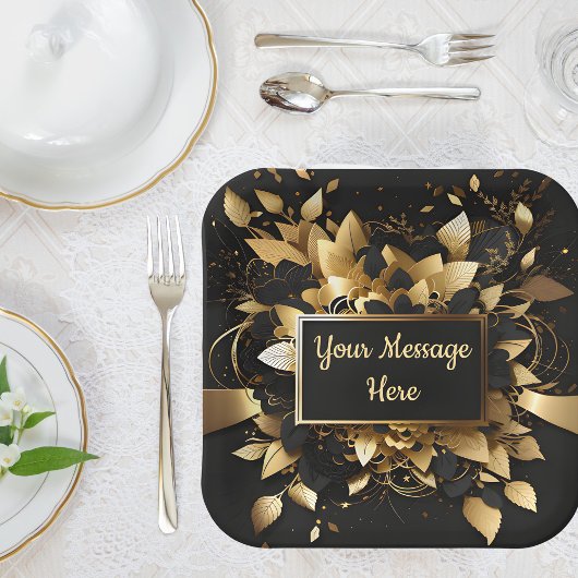 Personalisiertes Edelgold Pappteller