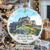 Personalisiertes Edinburgh-Ornament, Geschenk Scho Keramik Ornament