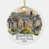Personalisiertes Edinburgh-Ornament, Schottland-Ge Keramik Ornament (Vorne)