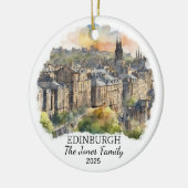 Personalisiertes Edinburgh-Ornament, Schottland-Ge Keramik Ornament (Links)