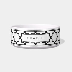 Personalisiertes Eerie Black & White Star-Muster Napf